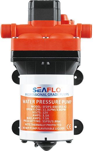 Помпа водоподающая мембранная SeaFlo, 12 В, 11.3 л/мин, 3.8 бар, 7.5 А