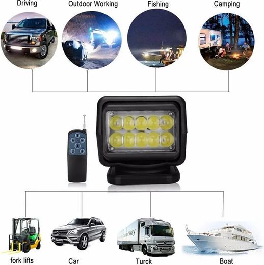 Прожектор с дистанционным управлением, 9-32В, 3500 лм