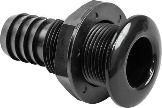 Разъем водосброса с обратным клапаном под шланг 25 мм, черный