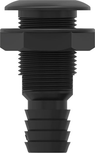 Разъем водосброса с обратным клапаном под шланг 32 мм, черный