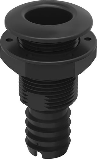 Разъем водосброса с обратным клапаном под шланг 51 мм, черный
