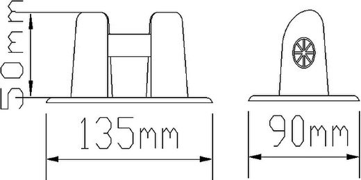 Роульс для лодки ПВХ серый (упаковка из 2 шт.)