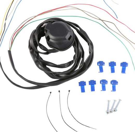 Розетка для прицепа, пластиковая, 13 контактов, с проводкой 2 м.