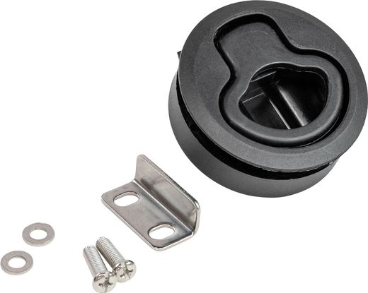 Ручка для люка врезная пластиковая, утапливаемая черная, Marine Rocket