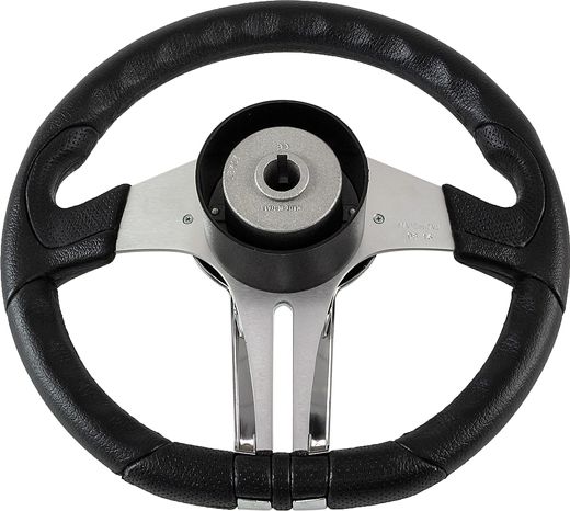 Рулевое колесо BALTIC обод черный, спицы серебряные д. 320 мм