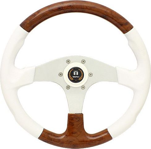 Рулевое колесо «Evolution», белый обод с вересковыми вставками.