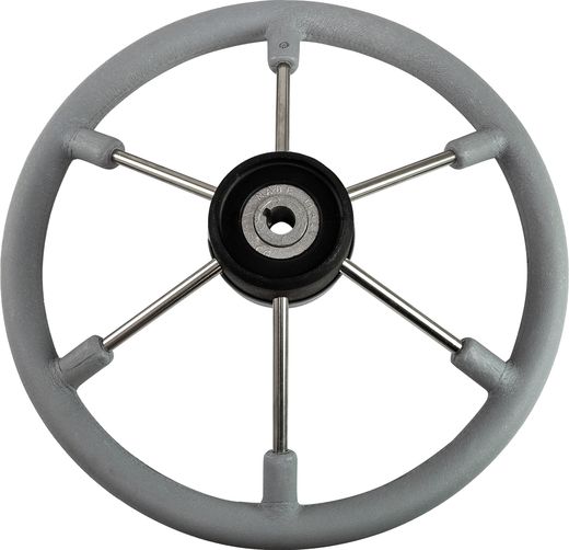 Рулевое колесо LEADER TANEGUM серый обод серебряные спицы д. 400 мм