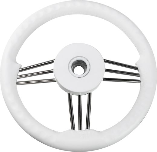 Рулевое колесо Osculati, диаметр 350 мм, цвет белый (имитация кожи)