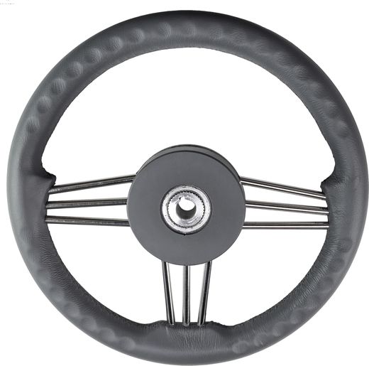 Рулевое колесо Osculati, диаметр 350 мм, цвет серый (имитация кожи)