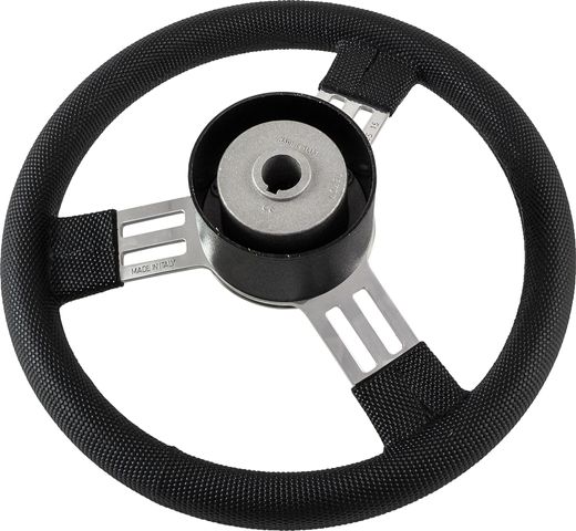 Рулевое колесо PEGASO обод черный, спицы серебряные д. 300 мм