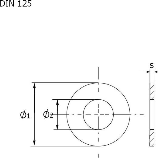 Шайба плоская А4 DIN125 5,3