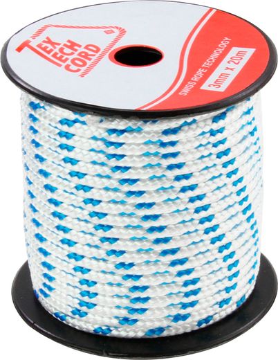 Шнур Mini Spoll d3мм, L20м, цвет белый/синий