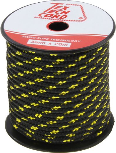 Шнур Mini Spoll d3мм, L20м, цвет черный/желтый