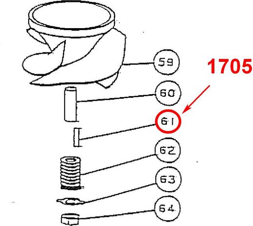 Шпонка срезная для импеллера DT30-40/DF20A-60A