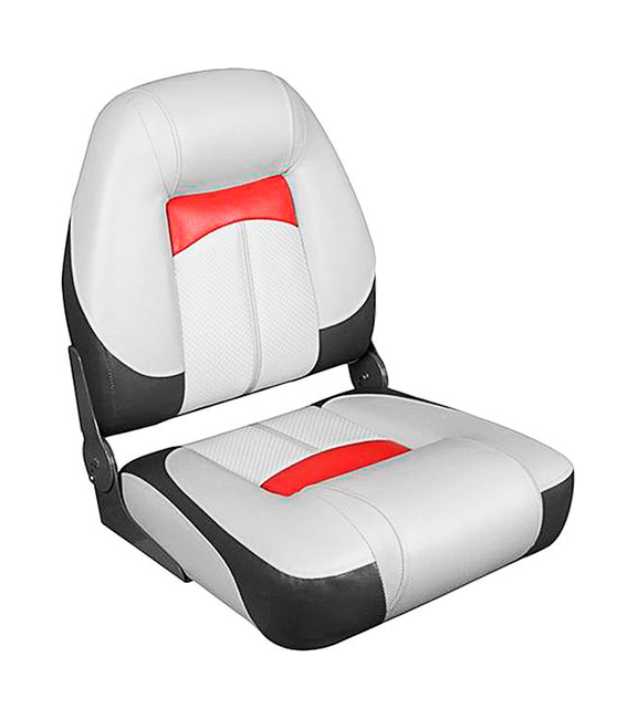 Кресло Premium Hi-back Qualifier, серое с темно-серым и красным