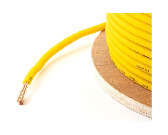 Силовой кабель 8Ga (8мм), медь. желтый, SWAT