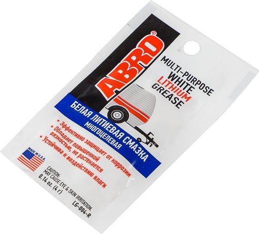 Смазка литиевая многоцелевая белая, 4 г, ABRO