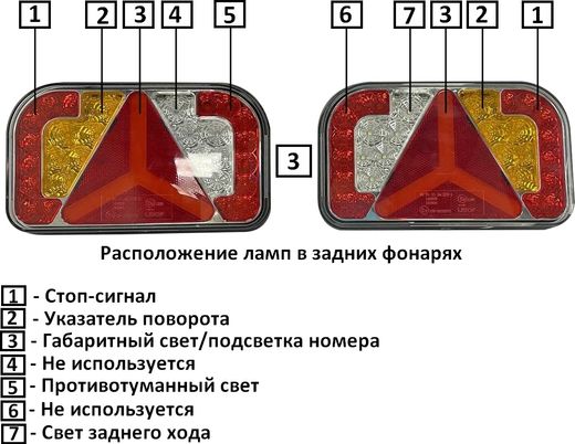 Стоп-сигнал для прицепа c вилкой и розеткой (комплект 86108E2)