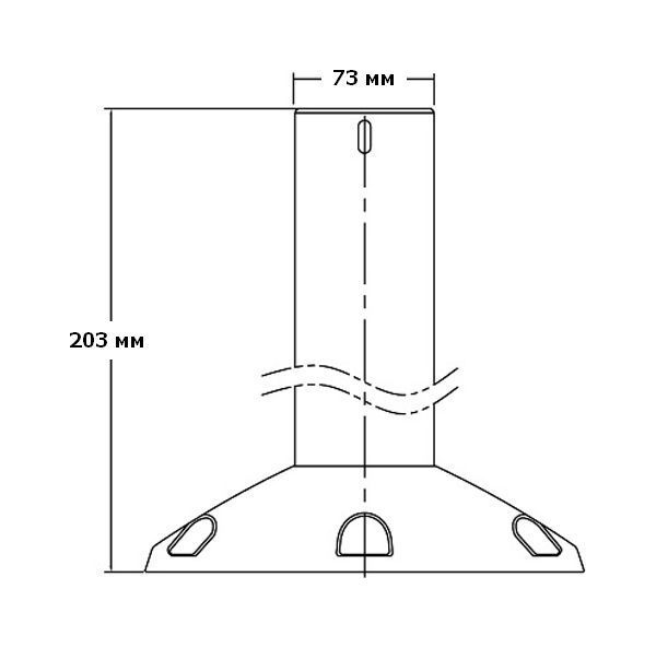 Стойка под сиденье COLUMBIA 200 мм, диаметр 73 мм, основание 230 мм