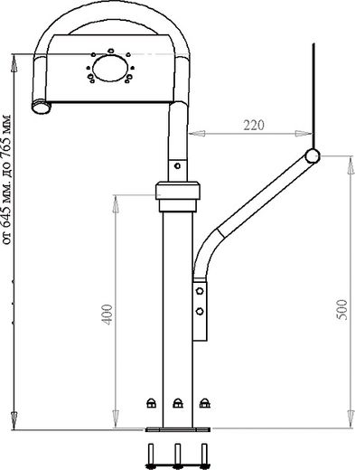 Стойка рулевая для лодки ПВХ, поворотная