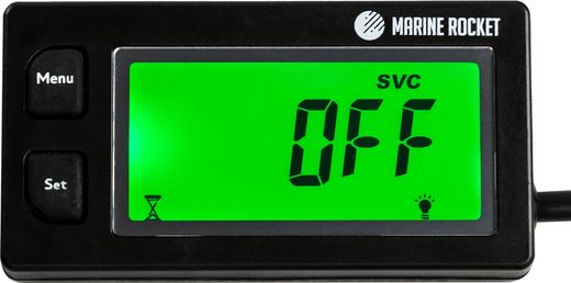 Тахометр универсальный со счетчиком моточасов, датчиком температуры, вольтметром, подсветкой, сменная батарейка