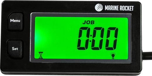 Тахометр универсальный со счетчиком моточасов, датчиком температуры, вольтметром, подсветкой, сменная батарейка