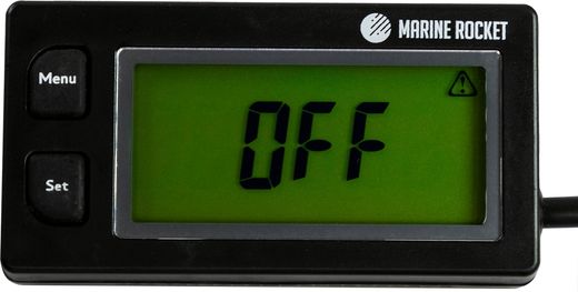 Тахометр универсальный со счетчиком моточасов, датчиком температуры, вольтметром, подсветкой, сменная батарейка