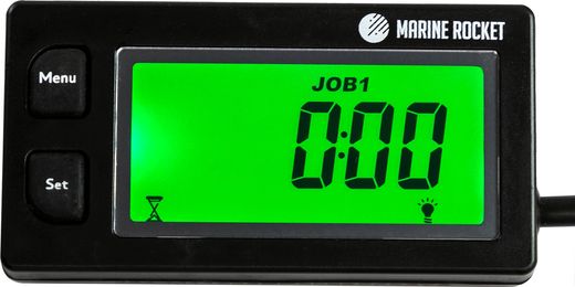 Тахометр универсальный со счетчиком моточасов, датчиком температуры, вольтметром, подсветкой, сменная батарейка