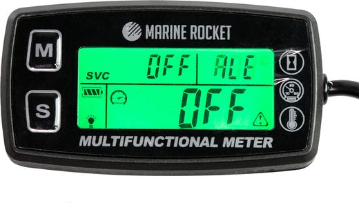 Тахометр универсальный со счетчиком моточасов с подсветкой и сигнализаций температуры