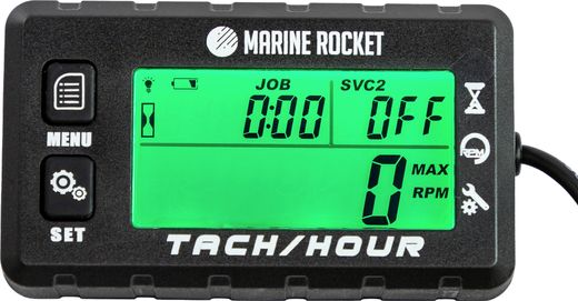 Тахометр универсальный со счетчиком моточасов с подсветкой и сменной батарейкой