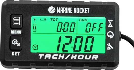 Тахометр универсальный со счетчиком моточасов с подсветкой и сменной батарейкой