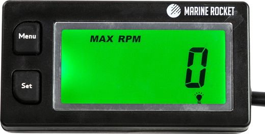 Тахометр универсальный со счетчиком моточасов, вольтметром с подсветкой и сменной батарейкой