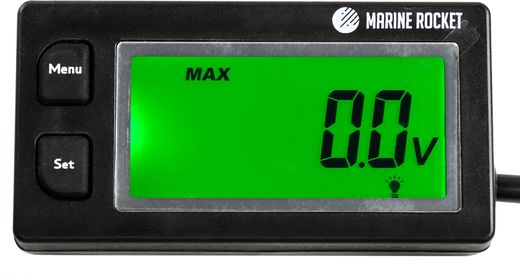 Тахометр универсальный со счетчиком моточасов, вольтметром с подсветкой и сменной батарейкой