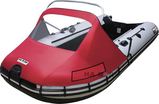 Тент носовой с окном и таргой для лодки ПВХ, 370-400, Oxford 600D, красный