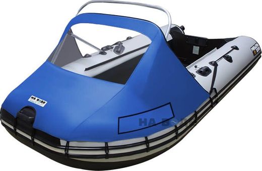 Тент носовой с окном и таргой для лодки ПВХ, 370-400, Oxford 600D, синий