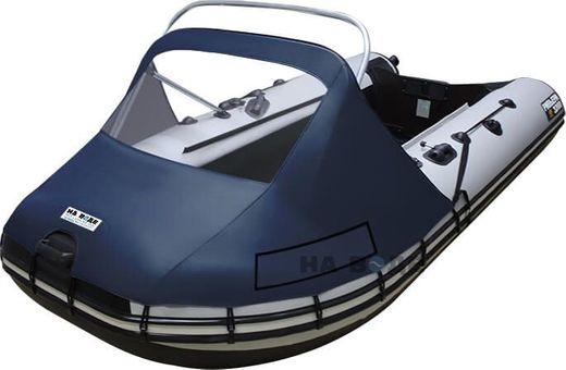 Тент носовой с окном и таргой для лодки ПВХ, 370-400, Oxford 600D, темно-синий