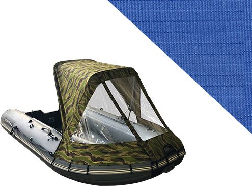 Тент полурубка для лодок ПВХ 240-380 Oxford 600D, голубой