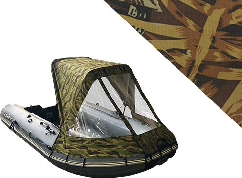Тент полурубка для лодок ПВХ 240-380 Oxford 600D, камуфляж камыш