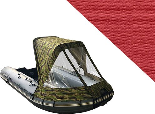 Тент полурубка для лодок ПВХ 240-380 Oxford 600D, красный