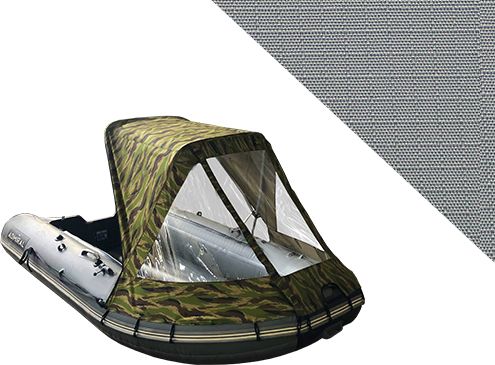 Тент полурубка для лодок ПВХ 240-380 Oxford 600D, светло-серый