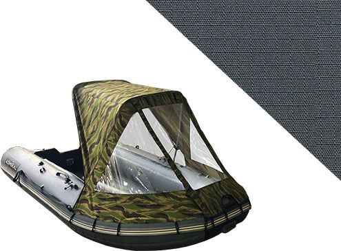 Тент полурубка для лодок ПВХ 240-380 Oxford 600D, темно-серый
