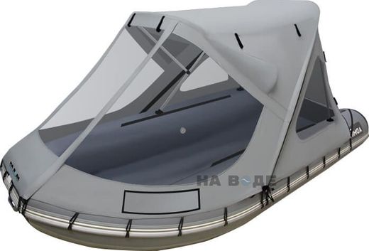 Тент-трансформер для лодок ПВХ 300-315, Oxford 600D, светло-серый