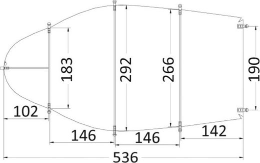 Тент транспортировочный для лодок длиной 4,3-4,9 м, шириной 2,1 м с центральной консолью