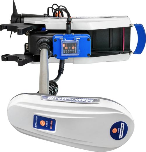 Троллинговый электромотор MakoShark 55 lbs/137 см/12v/GPS (электроякорь), белый