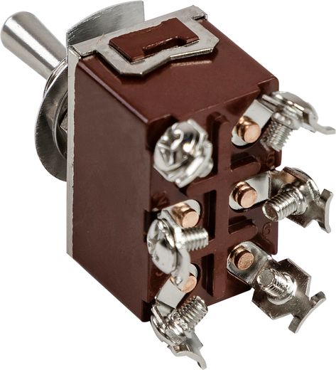 Тумблер трехпозиционный (ON)-OFF-(ON) 12 В/15А 6P