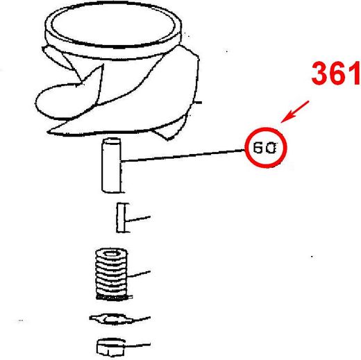 Уплотнение импеллера водомётной насадки DT30-40/DF20A