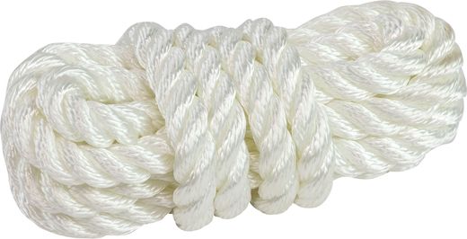 Веревка из полиэстера с огонами для крепления кранца, d10 мм, L2 м, цвет белый