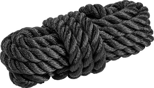 Веревка из полиэстера с огонами для крепления кранца, d10 мм, L2 м, цвет черный