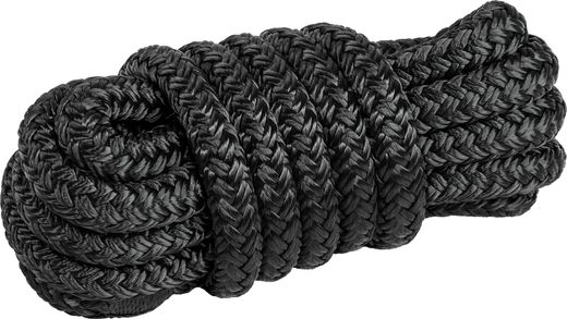 Веревка из полиэстера с огонами для крепления кранца, d12 мм, L3 м, цвет черный