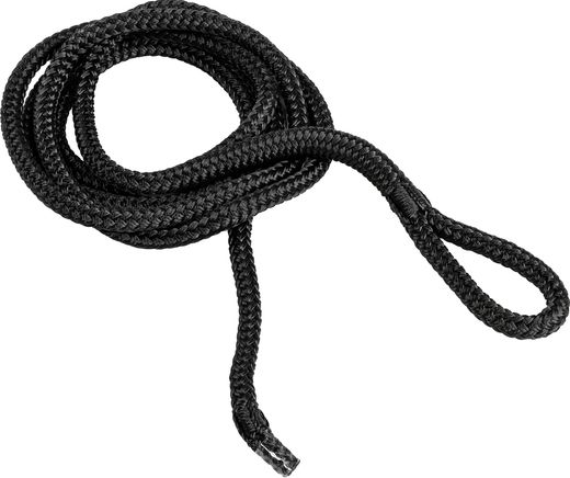 Веревка из полиэстера с огонами для крепления кранца, d6 мм, L1,5 м, цвет черный